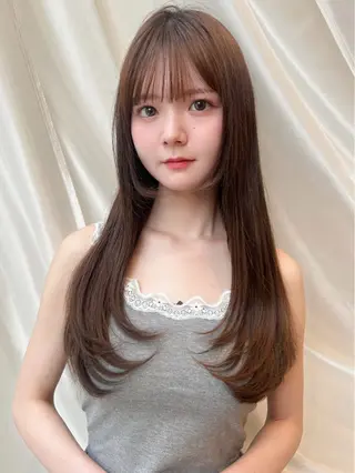 セミロング カラー 望月威吹/表参道/レ イヤー/似合わせのヘアスタイル