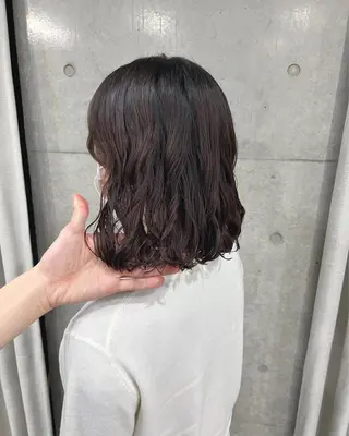 ミディアム パーマ ボブパーマコテ巻き風 パーマNo1深江秀平のヘアスタイル