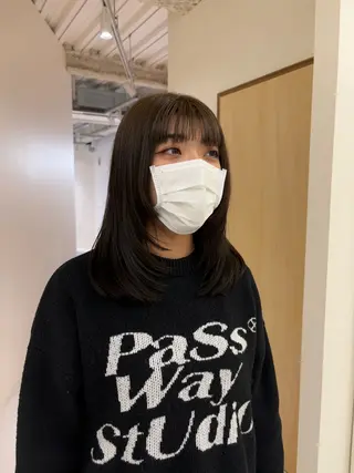 ミディアム 田中 樹奈のヘアスタイル