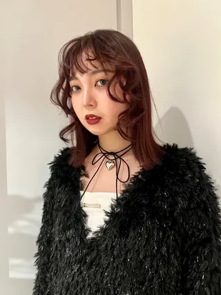 ミディアム カラー ハッシュレイヤー ༊*·˚ リナのヘアスタイル