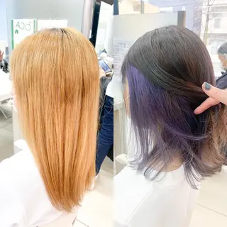 ミディアム カラー ✂︎レディース のメンズカット屋さんのヘアスタイル