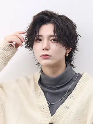 ミディアム カラー パーマ ヘアアレンジ メンズ メンズ特化❤️‍🔥 RIKU❤️‍🔥のヘアスタイル