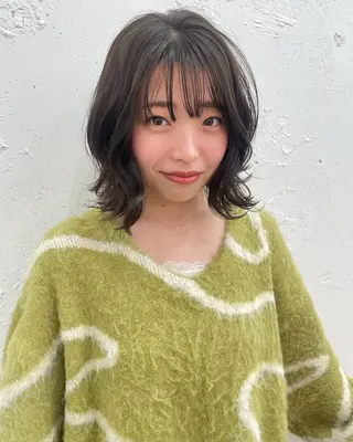 ミディアム カラー ナカノユウ/本厚木/ レイヤーカットのヘアスタイル