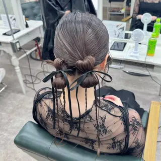 ロング ヘアアレンジ JUNSHIN🦋 ヘアセット／カラーのヘアスタイル