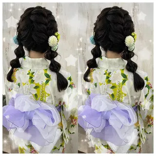 ロング カラー ヘアアレンジ セキグチ💞 lilaのマツエク・マツパデザイン