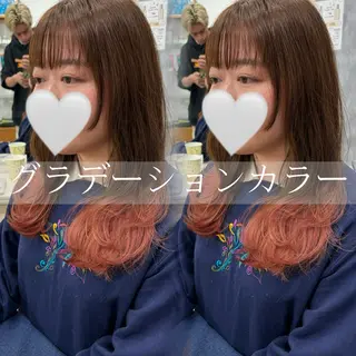 セミロング カラー レイヤーカット/ 透明感カラー/白石のヘアスタイル