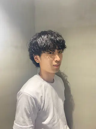 ミディアム パーマ メンズ キッズ fifth天神パーマ 特化/大田宗一朗のヘアスタイル