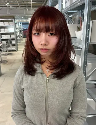 ミディアム カラー ダブルカラー/レイヤ ーカット 🤍ゆきなのヘアスタイル