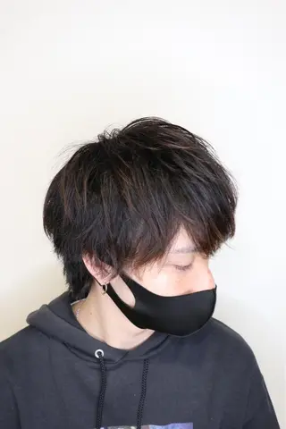 ミディアム カラー メンズ 柳澤 和也のヘアスタイル