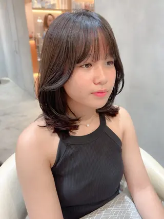 ミディアム ハッシュカット/韓国 レイヤー/カハナのヘアスタイル
