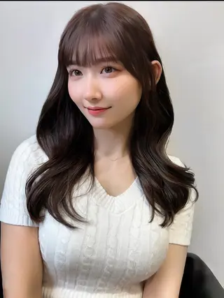 セミロング 顔周りカット/髪質改 善/新宿/畑中稔里のヘアスタイル