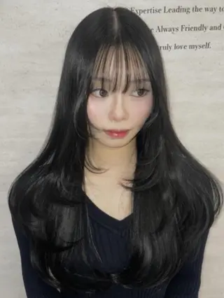 ロング カラー JUNO韓国ヘア MIAN.⋆𝜗𝜚のヘアスタイル