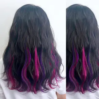 ロング カラー JuNブリーチに 縮毛矯正するプロのヘアスタイル