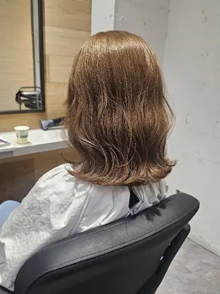 ミディアム Ayu🐾縮毛矯正/ ブリーチ無しカラーのヘアスタイル
