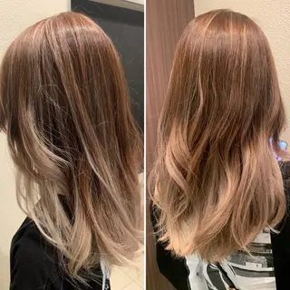 セミロング カラー 藤本 麻衣のヘアスタイル