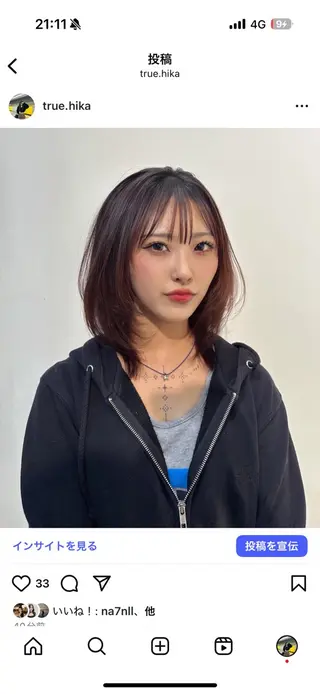 ミディアム men'sカット.パ ーマHIKARI🐥のヘアスタイル