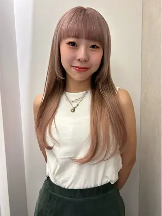 ロング ハイトーン/レイヤー nail 百咲💌のヘアスタイル