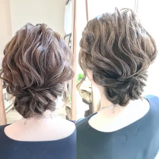 セミロング ヘアアレンジ 早朝✨ヘアセット 着付け/清水玲歌のヘアスタイル