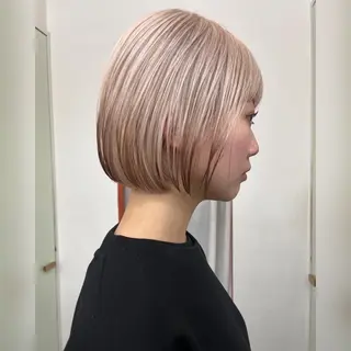 ショート カラー ムード造るハイトーン ケアブリーチ/ユウキのヘアスタイル