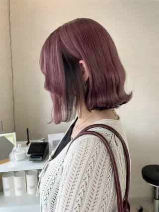ミディアム カラー 長山 茉白のヘアスタイル