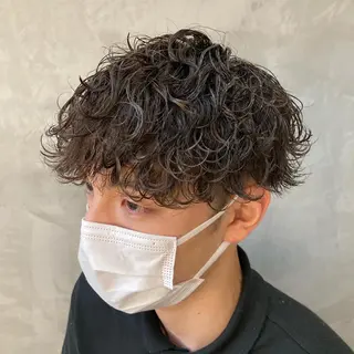 ショート パーマ メンズ 波巻きスパイラルパー マ/シャドウパーマ駿のヘアスタイル