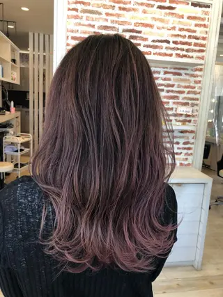 セミロング カラー 東恩納 誠のヘアスタイル