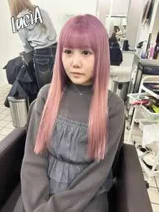 ヘアアレンジ ロング カラー MISAKIエクステ ブリーチ\5900のヘアスタイル