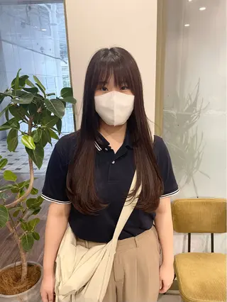 ロング カットパーマモデル 山中 遥のヘアスタイル