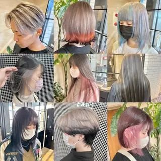 ミディアム カラー メンズ lil'Lab所属・ハイトーンカラー💇 磯本　貴信のヘアスタイル