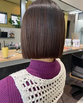 ショート パーマ hub hair レイヤー/透明感のヘアスタイル