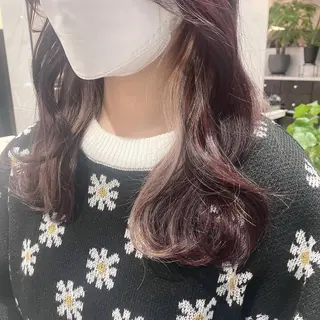 ロング カラー パーマ ヘアアレンジ 新宿⌇韓国風ヘア ⌇透明感カラーのヘアスタイル