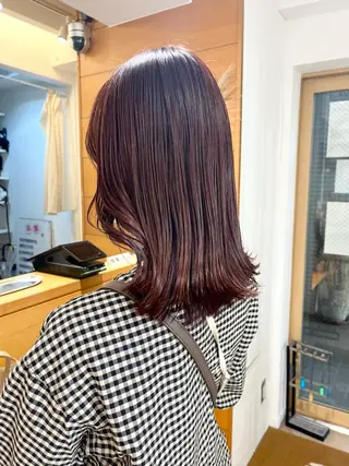 ミディアム カラー 菅沼 紀世/顔周りレイヤーのヘアスタイル