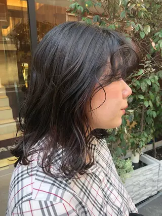 ミディアム カラー 池田 寿子のヘアスタイル