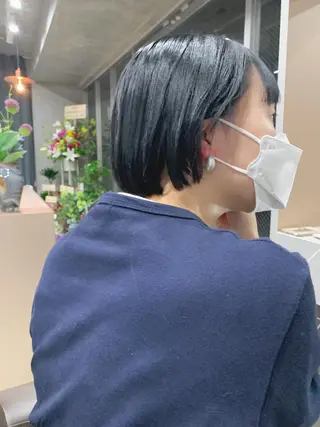 ショート カラー ボブパーマコテ巻き風 パーマNo1深江秀平のヘアスタイル