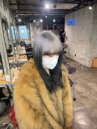 セミロング カラー ハイトーン 横浜💞ミオのヘアスタイル