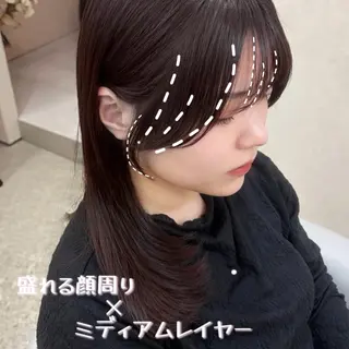 セミロング カラー Rio🎀ブリーチ なし透明感♡のヘアスタイル