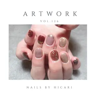 ショート カラー ネイル マツエク・マツパ illum hicariのネイルデザイン