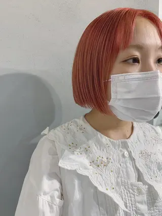 ショート カラー ボブパーマコテ巻き風 パーマNo1深江秀平のヘアスタイル