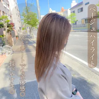 セミロング カラー ハイトーンカラー🌈 メンズパーマ鈴木康平のヘアスタイル