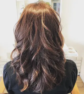 セミロング カラー ヘアアレンジ BANDE 水崎 悟のヘアスタイル