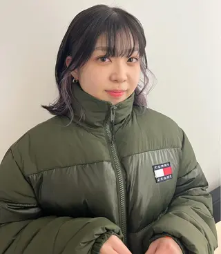 ミディアム 顔周りカット/透明感 カラー✂️MEIのヘアスタイル