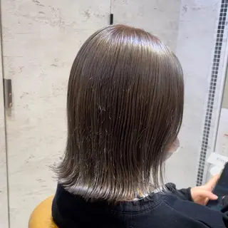 ミディアム ブリーチなし 透明感カラー/艶髪のヘアスタイル