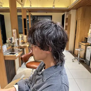 ショート カラー パーマ ヘアアレンジ メンズ 新宿のパーマ職人/ メンズパーマ/石見のヘアスタイル