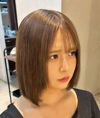ミディアム カラー 有働由良／ハイトーン ／韓国メンズヘアのヘアスタイル