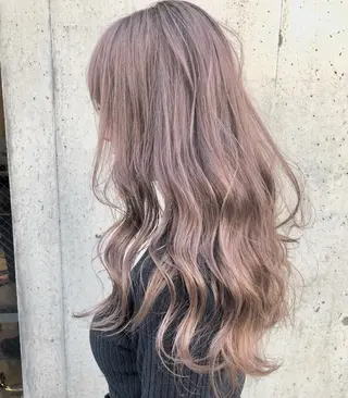 ロング カラー パーマ ヘアアレンジ メンズ キッズ ネイル マツエク・マツパ 韓国風×透明感カラー 髪質改善オタベシンヤのヘアスタイル