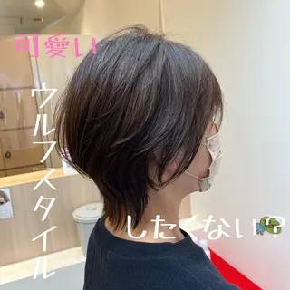 ショート レイヤー/艶カラー 奥野恭平のヘアスタイル