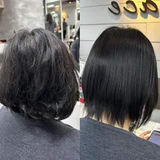 ミディアム カラー パーマ ヘアアレンジ インナー×縮毛矯正 ピンクカラー澤井里菜のヘアスタイル
