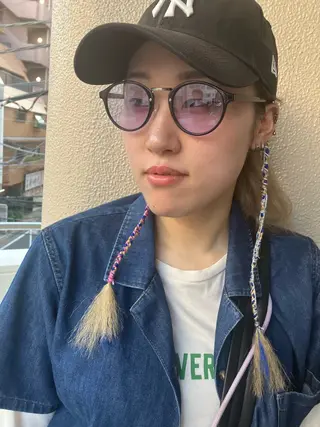 セミロング 韓国エクステ／羽エク ダブルスキル💛のヘアスタイル