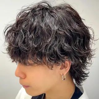 ミディアム パーマ ヘアアレンジ メンズ fifth 石川 凪のヘアスタイル