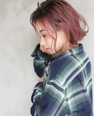 ミディアム カラー 山田 裕介のヘアスタイル
